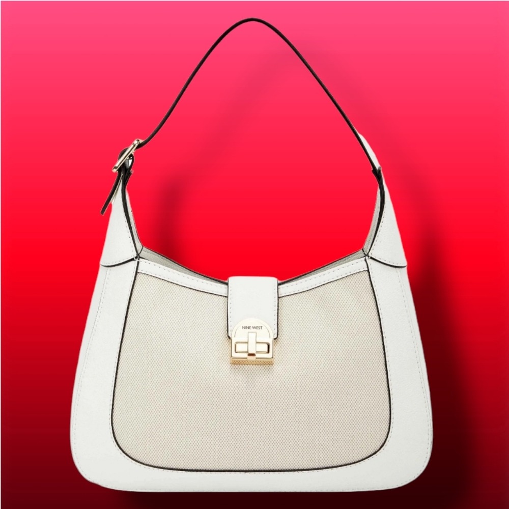 Nine West Ione Hobo White Shoulder Bag Purse